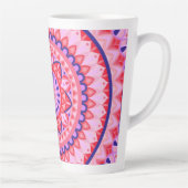 Roze Mandala Boho Levendig Geometrisch Patroon Gez Latte Mok (Rechts)