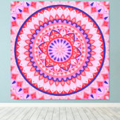 Roze Mandala Boho Levendig Liefde Geometrisch Patr Canvas Afdruk (Insitu (Houten vloer))