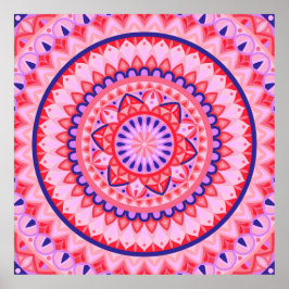 Roze Mandala Boho Levendig Liefdevol Energetisch S Poster