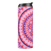 Roze Mandala Boho Reizen Levendig Geometrisch Patr Thermosbeker (Gedraaid links)