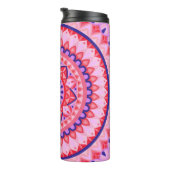 Roze Mandala Boho Reizen Levendig Geometrisch Patr Thermosbeker (Geroteerd rechts)