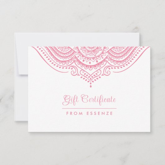 Roze Mandala Cadeaubon Ontwerp (Voorkant)