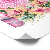 Roze Mandala Crystal Flowers Yoga Reiki Spa Boho Poster (Hoek)