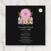 Roze Mandala Crystals Flower Energy Yoga Reiki Spa Bedankjes Labels (Achterkant)