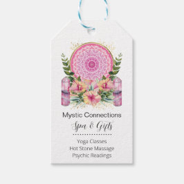 Roze Mandala Crystals Flower Energy Yoga Reiki Spa Cadeaulabel