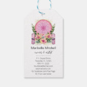 Roze Mandala Crystals Flower Energy Yoga Reiki Spa Cadeaulabel (Achterkant)