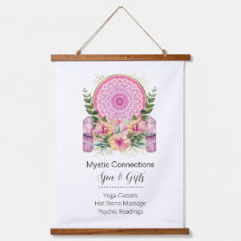 Roze Mandala Crystals Flower Energy Yoga Reiki Spa Hangend Wandkleed