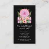 Roze Mandala Crystals Flower Energy Yoga Reiki Spa Visitekaartje (Achterkant)