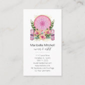 Roze Mandala Crystals Yoga Reiki Spa Dank je Visitekaartje (Achterkant)