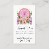 Roze Mandala Crystals Yoga Reiki Spa Dank je Visitekaartje (Voorkant)