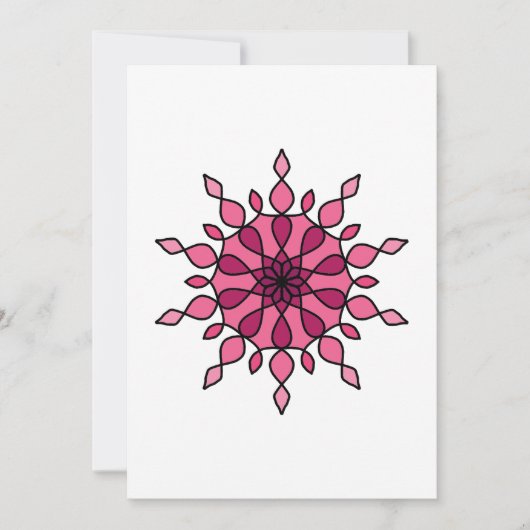 Roze Mandala Feestdagenkaart (Voorkant)