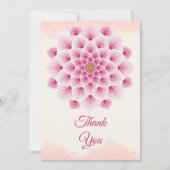 Roze Mandala Flower Bedankkaart (Voorkant)