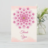 Roze Mandala Flower Bedankkaart (Staand voorkant)