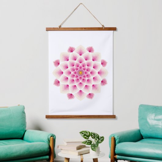 Roze Mandala Flower Hangend Wandkleed (Woonkamer)