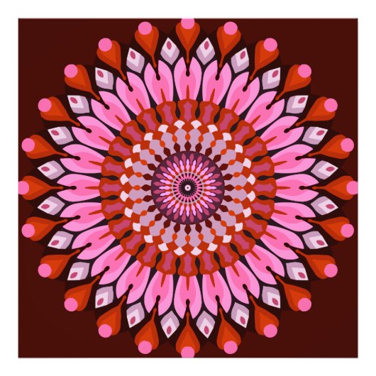 Roze Mandala Foto Afdruk (Voorkant)