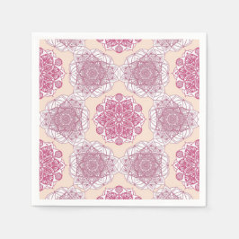 Roze mandala geometrie servet