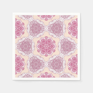Roze mandala geometrie servet