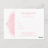Roze Mandala Gift Certificate Design Briefkaart (Achterkant)