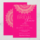 Roze Mandala Indiaas Mehndi Aziatisch Vrijgezellen Kaart (Voorkant / Achterkant)