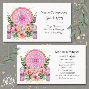 Roze Mandala Kristallen Bloem Energie Yoga Reiki S Visitekaartje