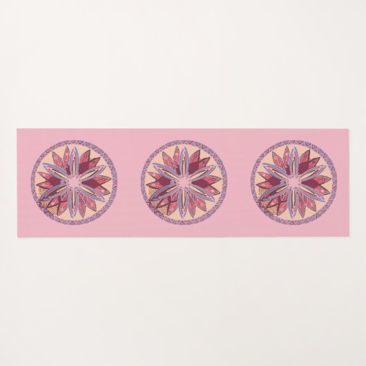 Roze Mandala Medallions Yogamat (Achterkant (horizontaal))