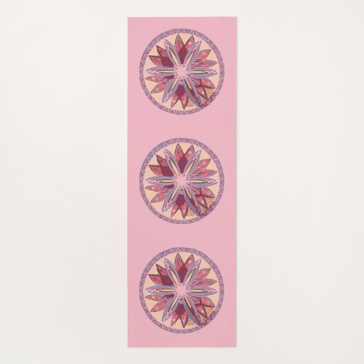 Roze Mandala Medallions Yogamat (Achterkant)