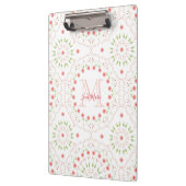 Roze Mandala Monogram Stijlvol Klembord (Links)