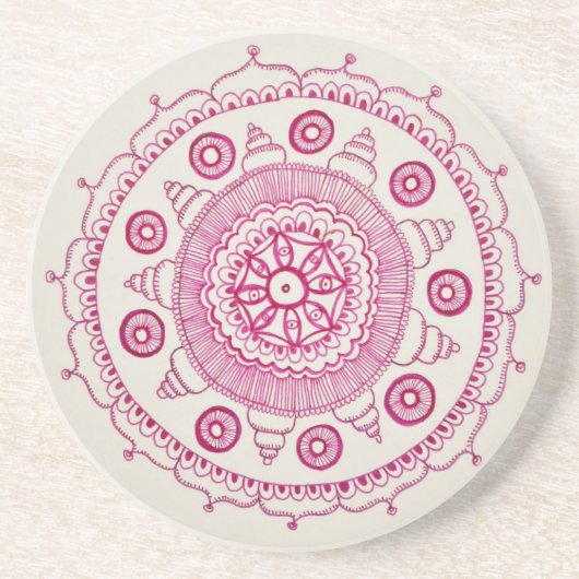 Roze Mandala Onderzetter (Voorkant)