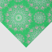  roze mandala op groen | tissuepapier (Detail)