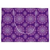  roze mandala op paarse | groot cadeauzakje (Achterkant)