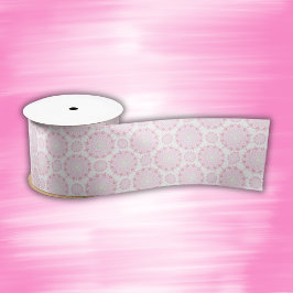 roze mandala op wit | satijnen lint