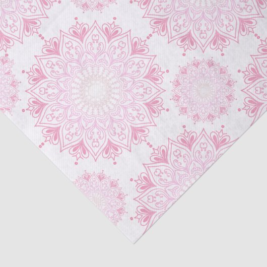 roze mandala op wit | tissuepapier (Detail)