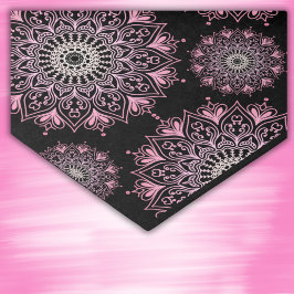 roze mandala op zwart | tissuepapier