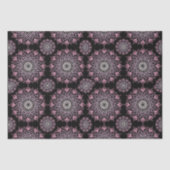 roze mandala op zwart | tissuepapier (Voorkant)
