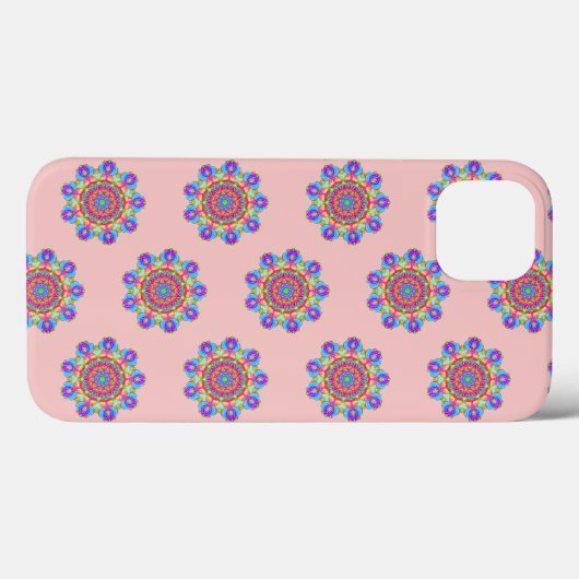 Roze Mandala Pattern Boho iPhone / iPad case (Achterkant (horizontaal))