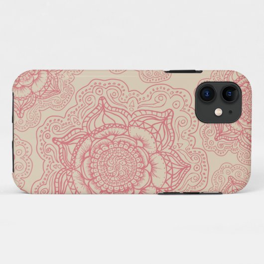 Roze Mandala Pattern Case-Mate iPhone Case (Achterkant (horizontaal))
