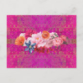 Roze Mandala Pattern Flower Bouquet Briefkaart (Voorkant)