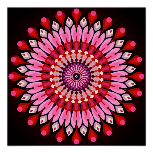 Roze Mandala Perfect Poster (Voorkant)