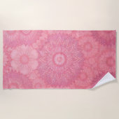 Roze Mandala Print Strandlaken (Voorkant)