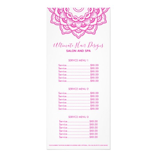 Roze Mandala Reclamekaart (Voorkant)