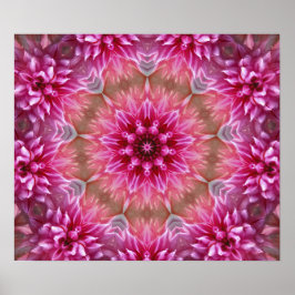 Roze Mandala van de kleurrijke fractale kunst van  Poster