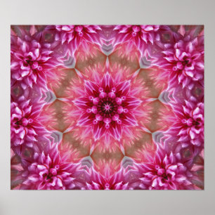 Roze Mandala van de kleurrijke fractale kunst van  Poster