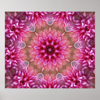 Roze Mandala van de kleurrijke fractale kunst van  Poster