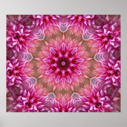 Roze Mandala van de kleurrijke fractale kunst van  Poster (Voorkant)