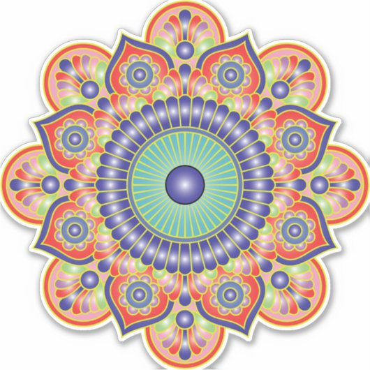 Roze mandala vinyl sticker (Voorkant)