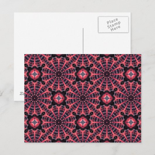 Roze mandalas briefkaart (Voorkant / Achterkant)