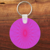 Roze mandalastralen op paarse sleutelhanger (Voorkant)