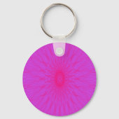 Roze mandalastralen op paarse sleutelhanger (Achterkant)