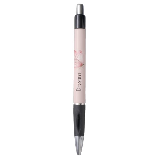Roze Mandenvlecht Vlinder Pen (Voorkant Verticaal)