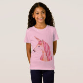 Roze Mane Unicorn T-shirt (Voorkant volledig)
